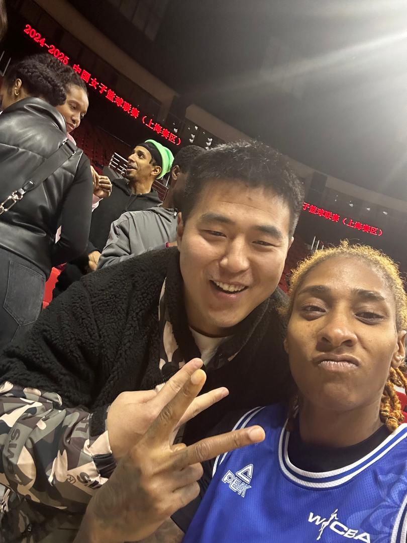 George Wang courtside at the Chinese Women's Basketball League